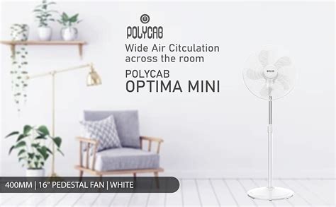 Buy Polycab Optima Mini 400 mm Pedestal Fan(White) Online at Low Prices ...