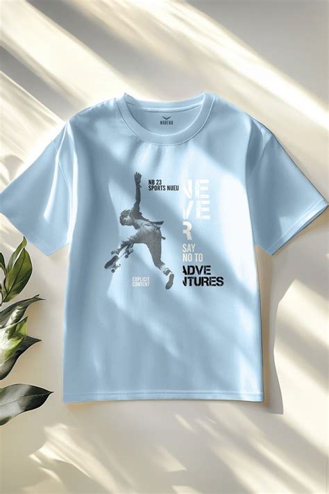 Shop Light Blue Oversized T Shirt | Never Say No Oversized T-Shirt | Nobero