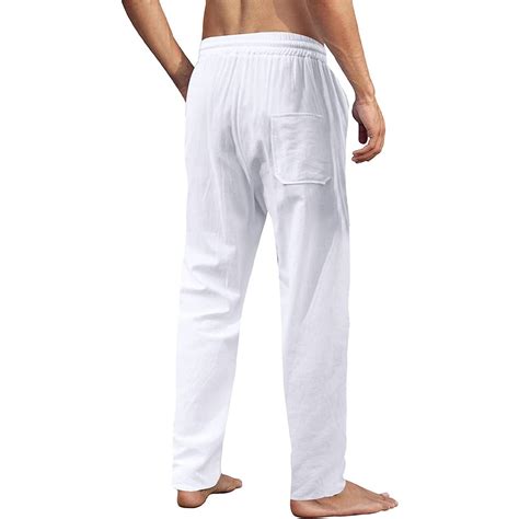 001 Regular Fit Cotton Linen Pants // White (2XL) - Celino Linen Pants ...