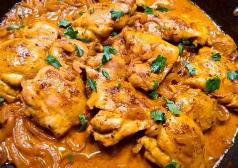 Creamy saffron chicken Recipe by Robert Gonzal - Cookpad