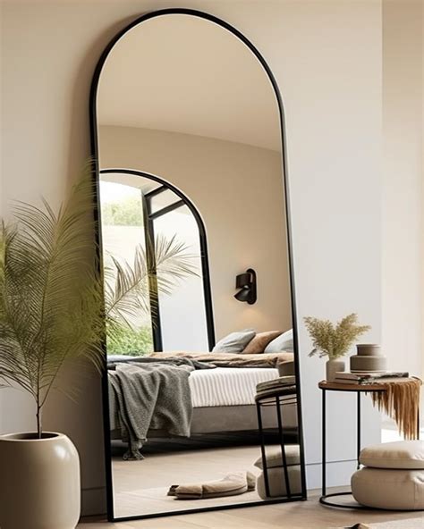 Amazon.com: DYNWELL Arched Full Length Mirror, Floor Mirror with Stand ...