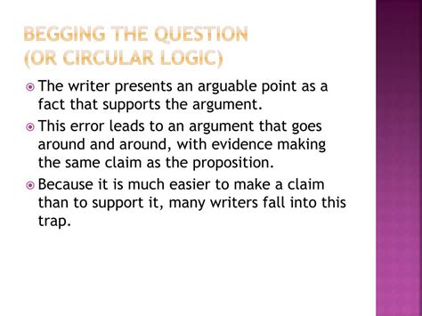 Begging the Question Examples 的图像结果