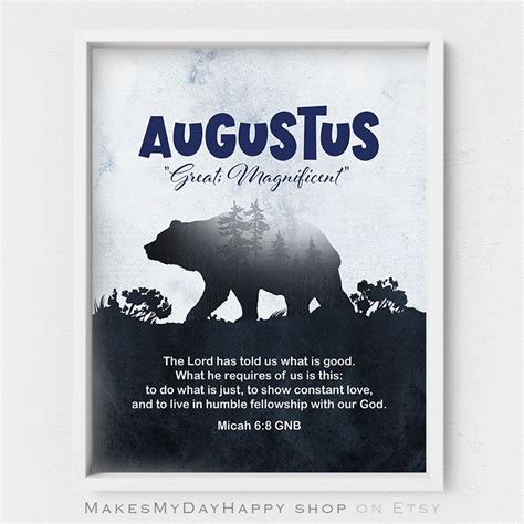 Augustus Name Meaning,micah 6:8, Custom Biblical Name Meaning ...
