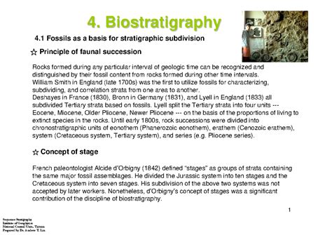 4 biostratigraphy - Summary Stratigraphy And Palaeontology - 4 ...