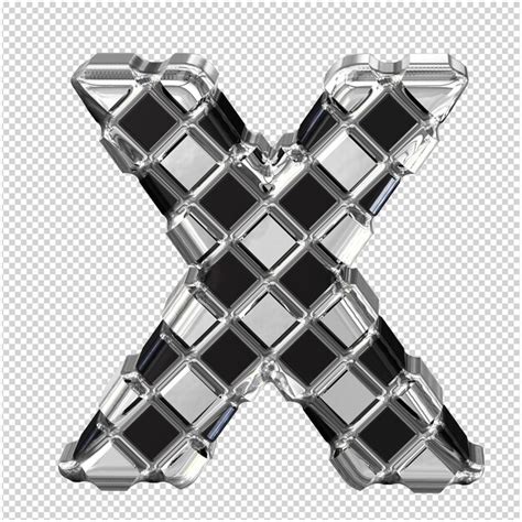 Black symbol with silver rhombuses letter x | Premium PSD