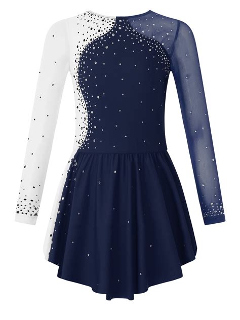 inhzoy Girls Sequins Figure Ice Skating Dress Dancewear - Walmart.com