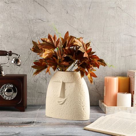 Buy The Decor Lane Modern Decorative Face Ceramic Vase for Home Décor ...