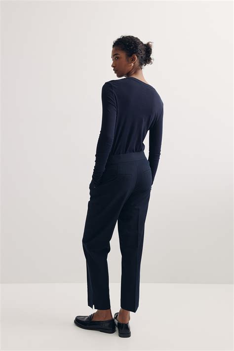 Ankle-Length Slacks - Navy blue - Ladies | H&M US