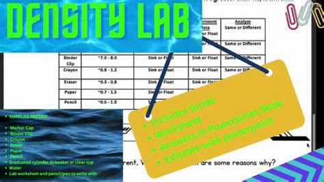 Image result for 3rd Grade Science Project Density