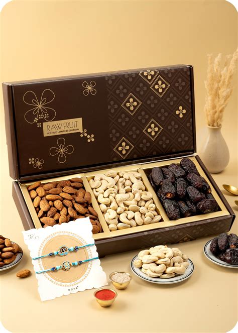 Set of 2 Rakhi Hamper with Dry Fruits – RawFruit®