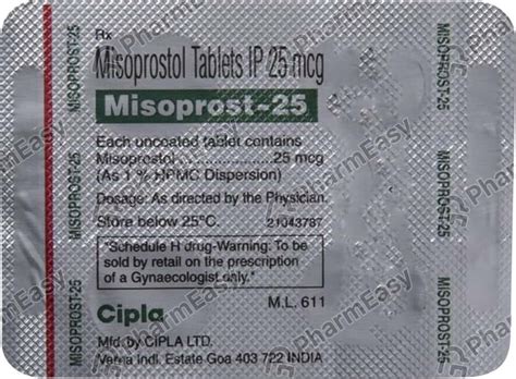 Misoprost 25 MCG Tablet (4): Uses, Side Effects, Price & Dosage | PharmEasy