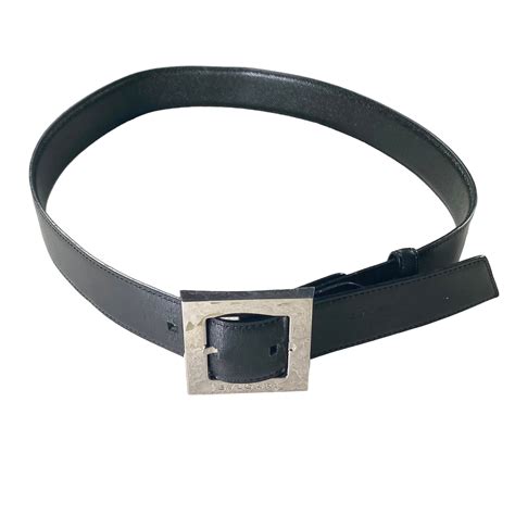 BVLGARI square buckle double face leather belt | NOIR ONLINE
