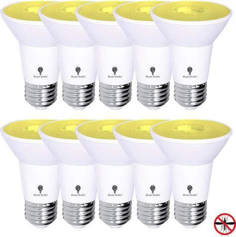 4 Pack PAR38 Amber Yellow LED Bug Light Bulb Outdoor LED Flood Light ...
