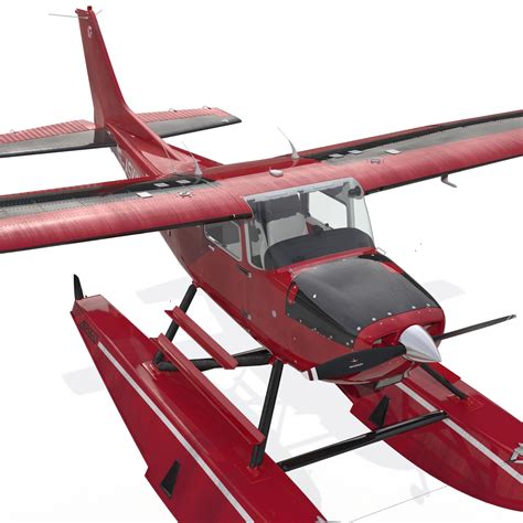 3D Cessna 172 Red Seaplane model | 3D Molier International