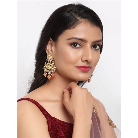 Buy RUBY RAANG STUDIO Ruby Raang Multi-color Kundan Earrings Online