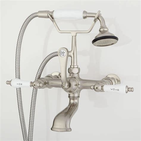 Wall-Mount Telephone Faucet with Porcelain Lever Handles and 6" Wall ...
