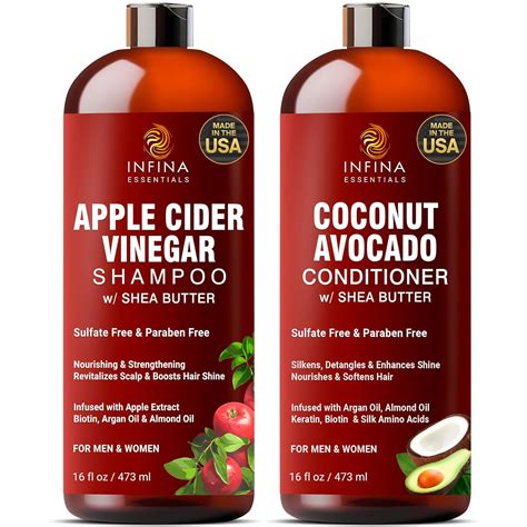 Amazon.com : Apple Cider Vinegar Shampoo and Conditioner Set Sulfate ...