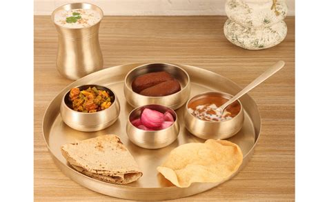 THE HEALING STORE 6-Piece Kansa Solid Dinner Set|Matte Finish|1 Plate ...