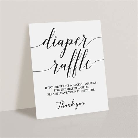 Diaper Raffle Sign Printable