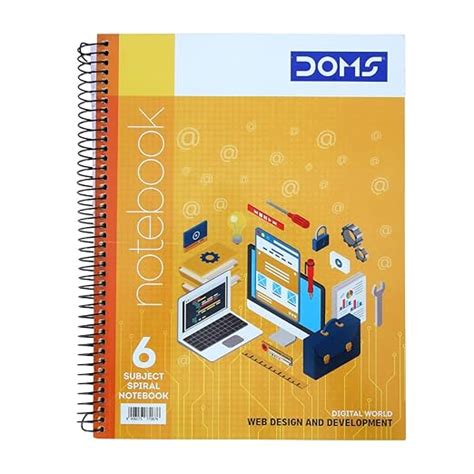 DOMS 6 Subject Spiral Note Books (Digital World Series) 57 Gsm Paper ...