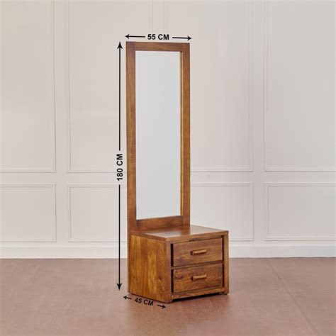 Buy Adana Mango Wood Dresser Mirror with Drawers - Brown from Home ...