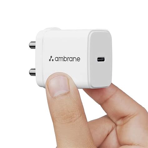 Ambrane 25W Type C Fast Charger Mobile GAN Adapter Charging for iPhone ...