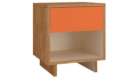 Adona Adonica Fusion Bedside Table w/Drawer in Plywood Spanish Chestnut ...