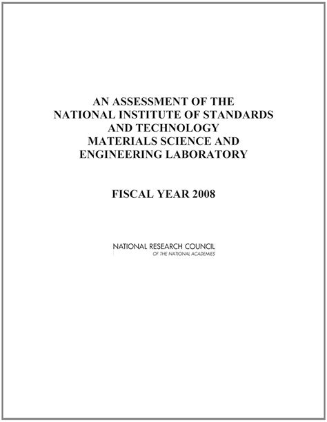 An Assessment of the National Institute of Standards and Technology ...
