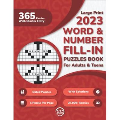 2023 Word And Number Fill In A Day Puzzle Book For | Ubuy India