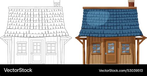 Detailed front view of a rustic house Royalty Free Vector