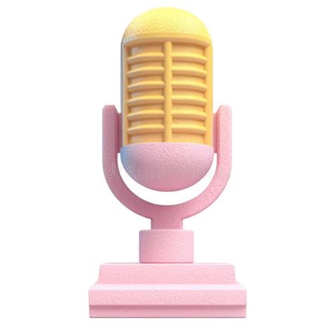Pink and Yellow Microphone Standing on a Small Stage Stock Illustration ...