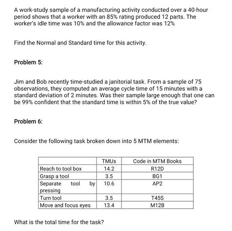 Image result for Work Study Sample Problem
