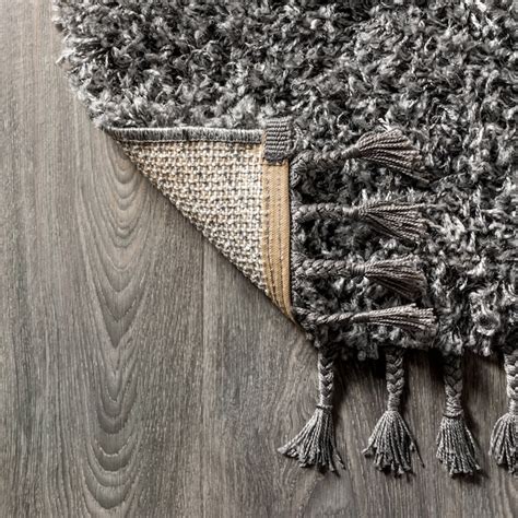 JONATHAN Y Mercer Shag Plush Tassel 8 X 10 (ft) Charcoal Indoor Solid ...