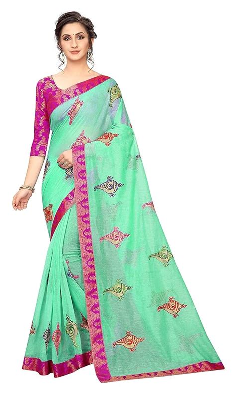 Buy Shreeji Designer Women's Ari Embroidery Work and Chanderi Cotton ...
