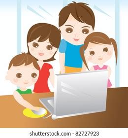 Family with Computer 的图像结果