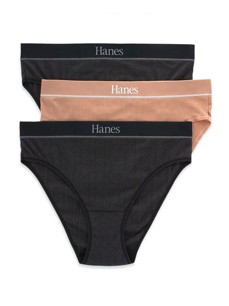 Hanes Originals Women's Underwear Ribbed Hi-Cut, 3-Pack - Walmart.com