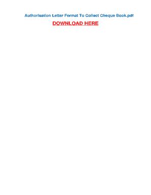 Authorization Letter for Cheque Collection - Blank Fillable Template ...