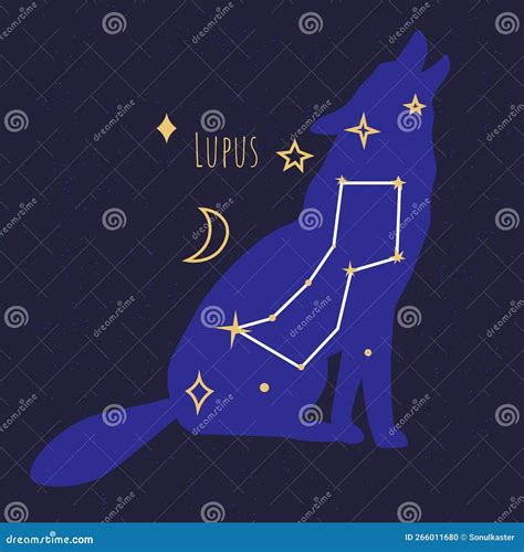 Constellations of Lupus, Star Formation of Wolf Stock Illustration ...