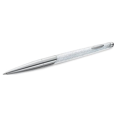 Crystalline ballpoint pen, Silver tone, Chrome plated | Swarovski
