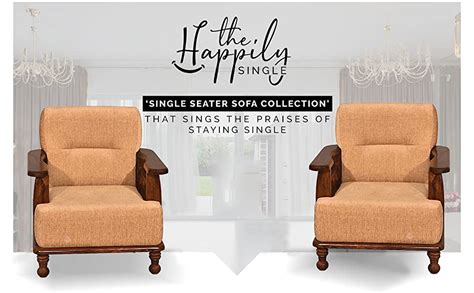 Dews Furniture Solid Sheesham Wood Single 1 Seater Sofa for Home and ...