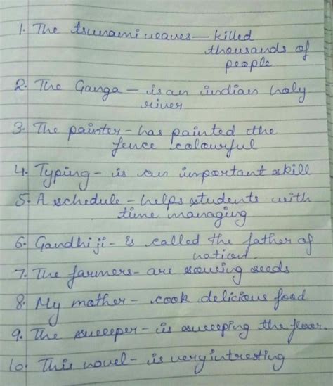 Exercise 4 : Match the subjects in Column A with the predicates in ...