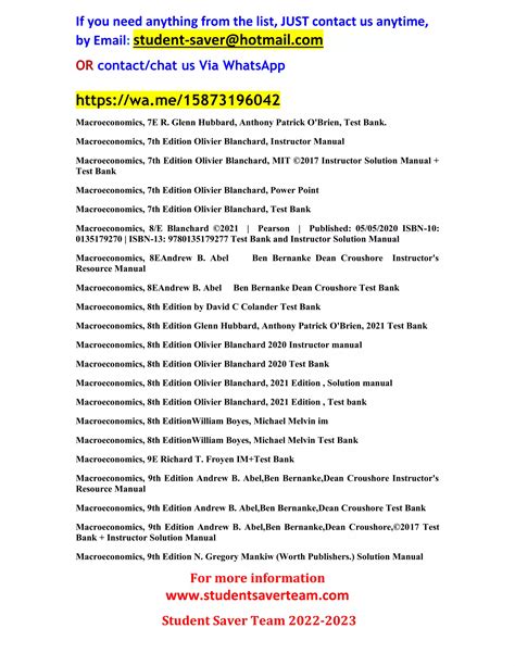 FUll list Test Bank and Solution Manual 2022-2023 ( Student Saver Team ...
