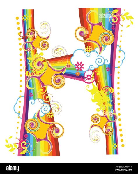 Rainbow letter H Stock Photo - Alamy