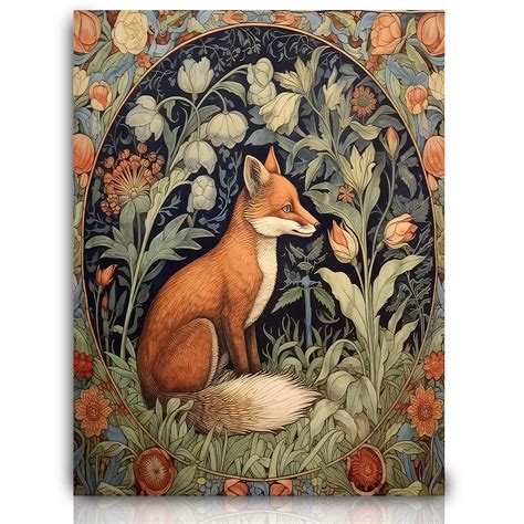 Amazon.com: Fchen art Nordic Rustic William Morris Fox Wall Art,William ...