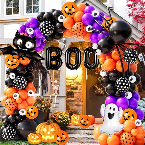 Amazon.com: Halloween Balloon Arch Garland Kit, 123pcs Balloon Set with ...
