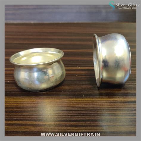German Silver Plain Kumkum Bowls Pair 2" – Silver Giftry