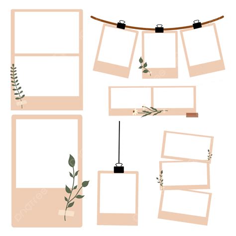 Aesthetic Polaroid Frame With Flower Set, Pilaroid With Botanical ...