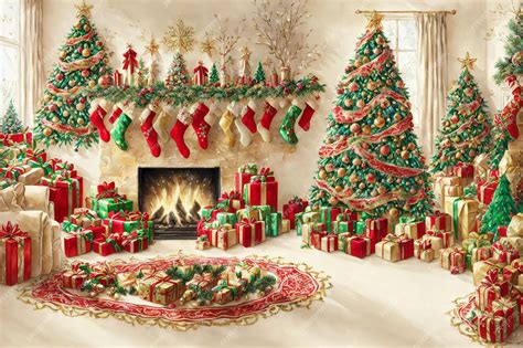 Premium AI Image | Christmas decorated living room