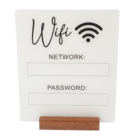 Raindrops White Acrylic WiFi Sign for Guests Scratch Resistant Long ...