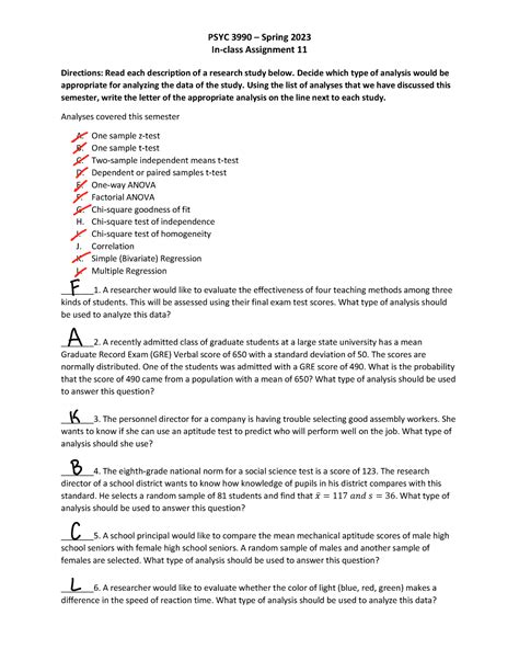 IC Assignment 11 - PSYC 3990 – Spring 2023 In-class Assignment 11 ...